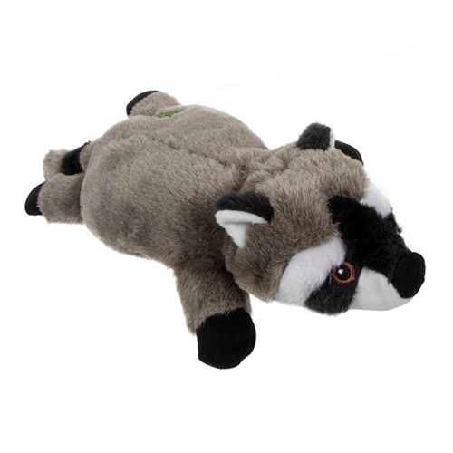 GODOG FLATZ FLATTIE RACCOON LARGE DOG TOY