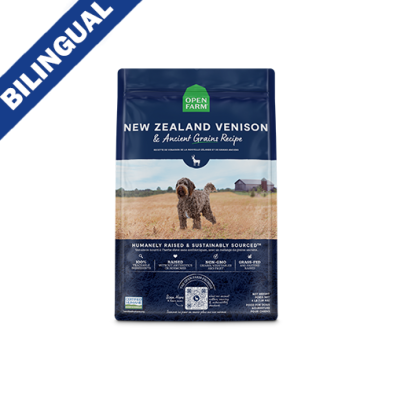 OPEN FARM NEW ZEALAND VENISON & ANCIENT GRAINS RECIPE DRY DOG FOOD 4LB