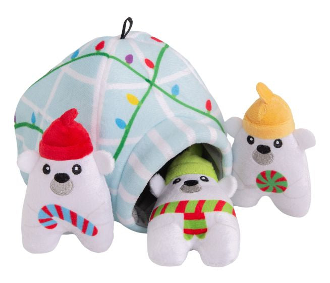 SNUGAROOZ HOLIDAY HIDE AND SEEK IGLOO WITH POLAR BEARS 1PC 6IN