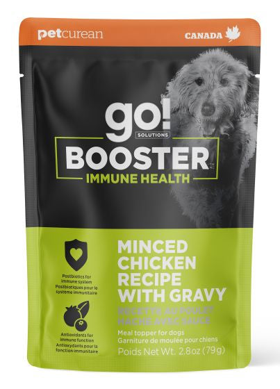 GO BOOSTER IMMUNE HEALTH MINCED CHICKEN WITH GRAVY MEAL TOPPER DOG 2.8OZ