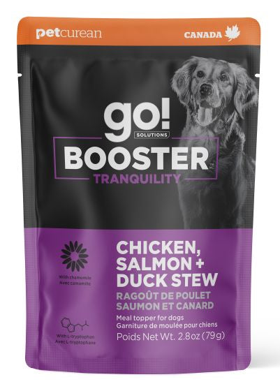 GO BOOSTER TRANQUILITY CHICKEN, SALMON AND DUCK STEW MEAL TOPPER DOG 2.8OZ