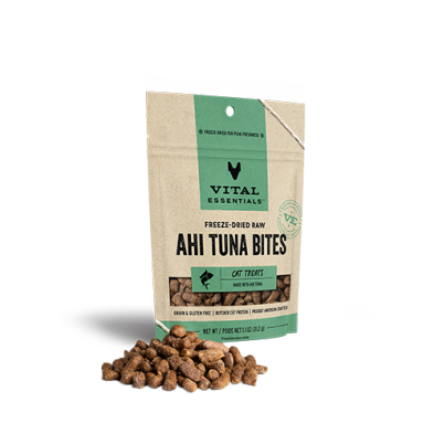 VITAL ESSENTIALS FREEZE-DRIED AHI TUNA BITES CAT TREATS 1.1 OZ