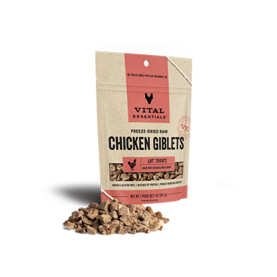 VITAL ESSENTIALS FREEZE-DRIED CHICKEN GIBLETS CAT TREATS 1 OZ