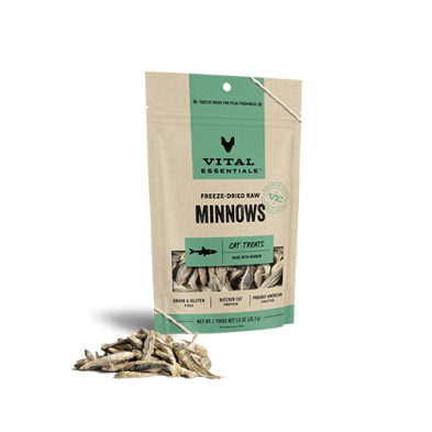 VITAL ESSENTIALS FREEZE-DRIED RAW MINNOWS CAT TREATS 1.0 OZ