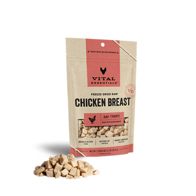 VITAL ESSENTIALS FREEZE-DRIED CHICKEN BREAST DOG TREATS 2.1 OZ