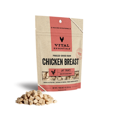 VITAL ESSENTIAL FREEZE-DRIED CHICKEN BREAST CAT TREATS 1 OZ