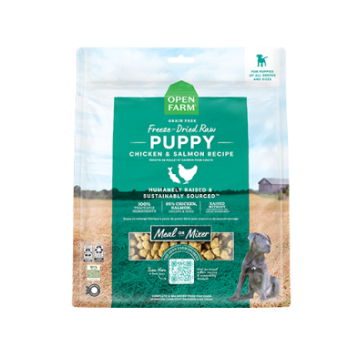 OPEN FARM PUPPY CHICKEN & SALMON RECIPE FREEZE-DRIED RAW MORSELS FREEZE-DRIED DOG FOOD 13.5OZ