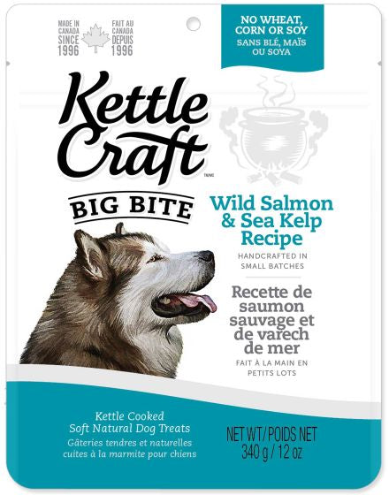 KETTLE CRAFT WILD SALMON AND SEA KELP BIG BITES 340G