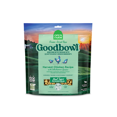 OPEN FARM GOODBOWL HARVEST CHICKEN RECIPE WITH WHOLESOME GRAINS FREEZE-DRIED RAW DOG FOOD 46OZ