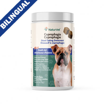 NATURVET COPROPHAGIA STOOL EATING DETERRENT PLUS BREATH AID (60CT) SOFT CHEWS