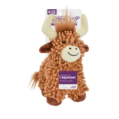 MULTIPET FLOPPY HIGHLAND COW DOG TOY