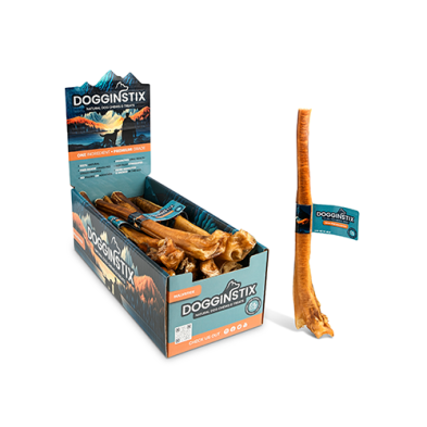 DOGGINSTIX BULLY STICKS 12" MONSTER NATURAL DOG CHEWS & TREATS