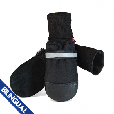 MUTTLUKS FLEECE LINED DOG BOOTS BLACK MEDIUM