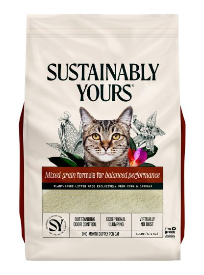 SUSTAINABLY YOURS CAT LITTER MIXED-GRAIN FORMULA 13LBS